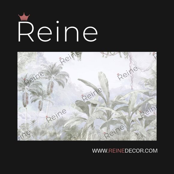 Lush Greenery of a Silver Rainforest in White Wallpaper | Tropical Botanical Wal - Picture 5 of 9